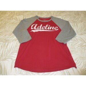 Adeline Long Sleeve Raglen Tee Red/Grey with 98 on back medium